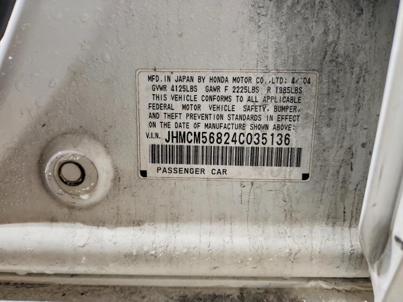 2004 Honda Accord Ex მანქანა იყიდება აუქციონზე, vin: JHMCM56824C035136, აუქციონის ნომერი: 75881445