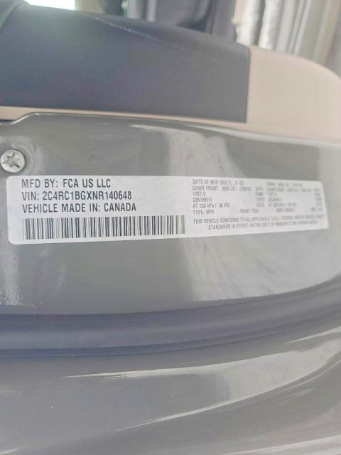 2022 Chrysler Pacifica მანქანა იყიდება აუქციონზე, vin: 2C4RC1BGXNR140648, აუქციონის ნომერი: 74681155