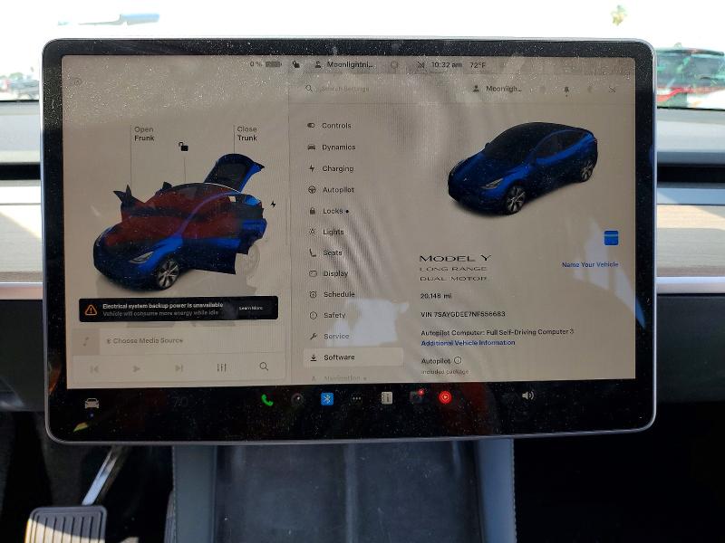 Продаж на аукціоні авто 2022 Tesla Model Y, vin: 7SAYGDEE7NF556683, номер лоту: 78125425