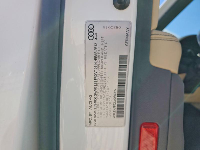 78668945 :رقم المزاد ، WAUENAF42LA056055 vin ، 2020 Audi A4 مزاد بيع