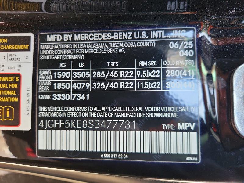 Продажа на аукционе авто 2025 Mercedes-benz Gls, vin: 4JGFF5KE8SB477731, номер лота: 73921805