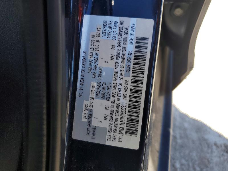 Продаж на аукціоні авто 2021 Mazda 6, vin: JM1GL1UM1M1600311, номер лоту: 76356925