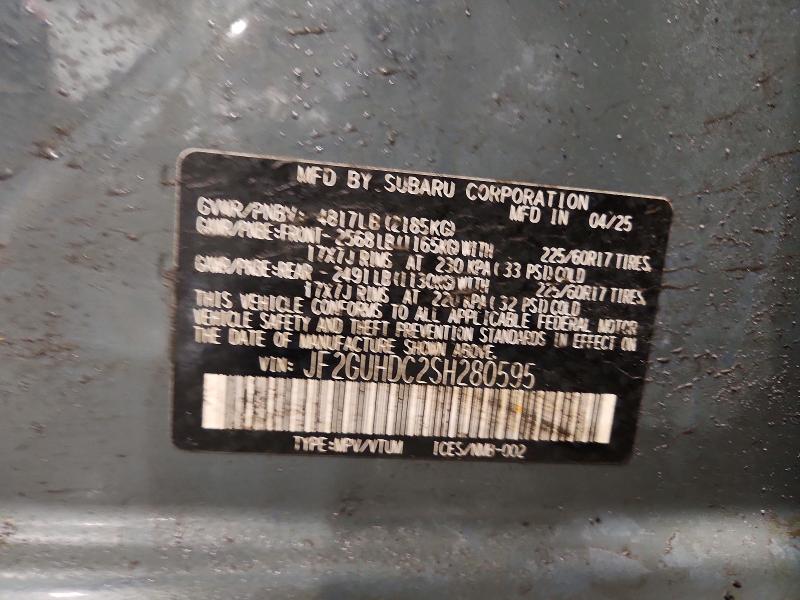 78881365 :رقم المزاد ، JF2GUHDC2SH280595 vin ، 2025 Subaru Crosstrek مزاد بيع