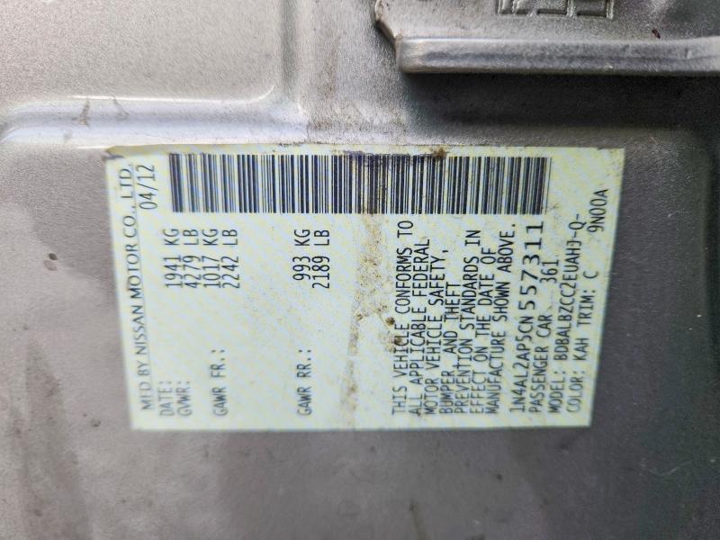 Aukcja sprzedaży 2012 Niss Altima, vin: 1N4AL2AP5CN557311, numer aukcji: 77764005