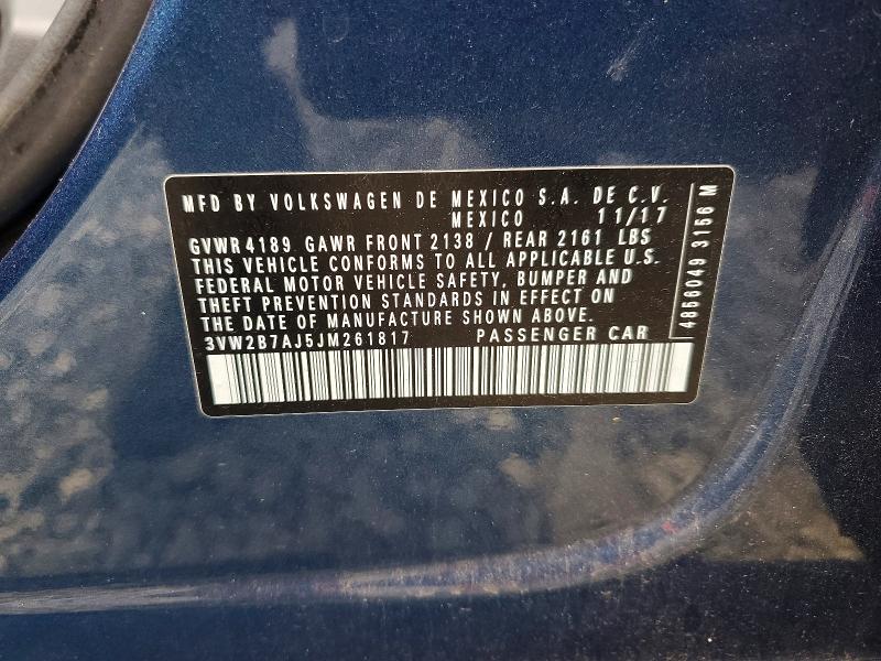 Aukcja sprzedaży 2018 Volkswagen Jetta, vin: 3VW2B7AJ5JM261817, numer aukcji: 78078935