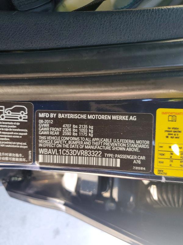 Aukcja sprzedaży 2013 Bmw X1, vin: WBAVL1C53DVR83322, numer aukcji: 77514495