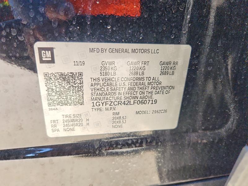 78612715 :رقم المزاد ، 1GYFZCR42LF060719 vin ، 2020 Cadillac Xt4 مزاد بيع