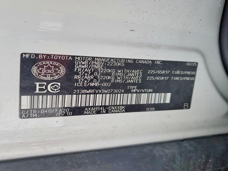 Aukcja sprzedaży 2025 Toyota Rav4, vin: 2T3BWRFVXSW273024, numer aukcji: 78155015