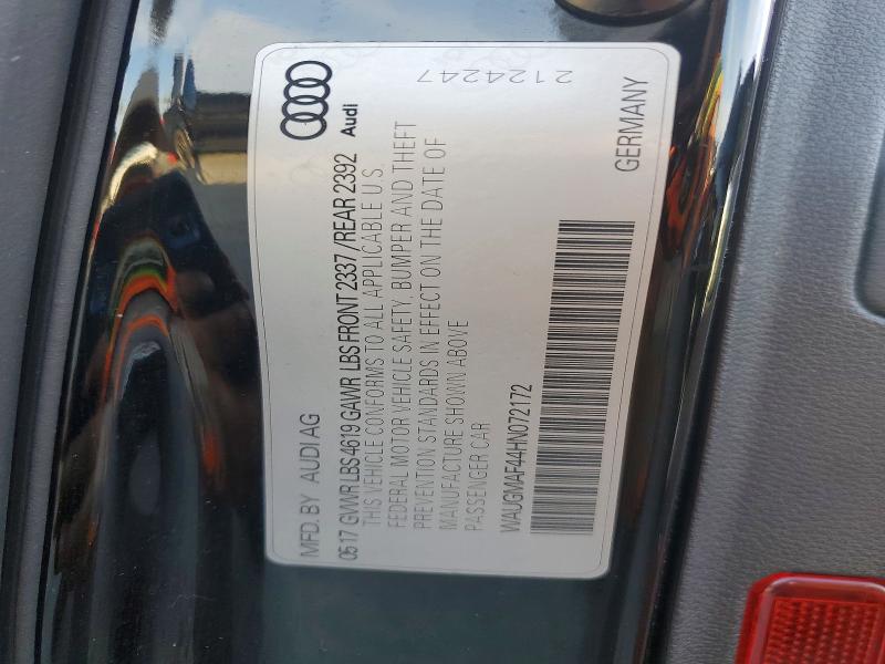 77426935 :رقم المزاد ، WAUGMAF44HN072172 vin ، 2017 Audi A4 مزاد بيع