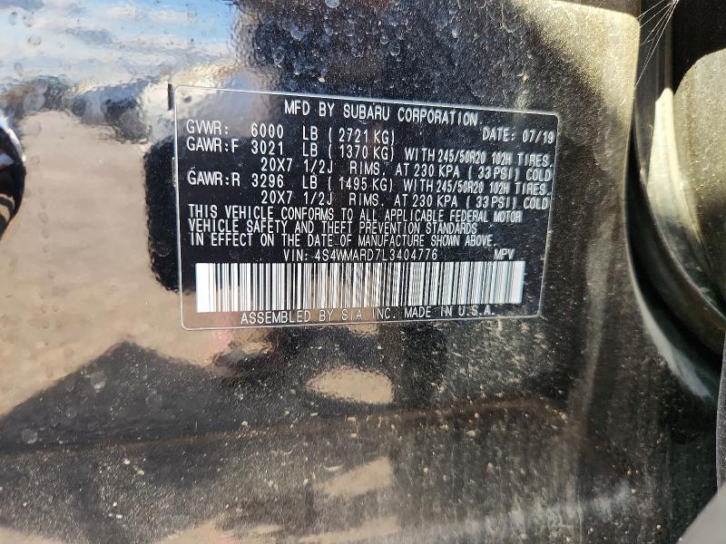 Aukcja sprzedaży 2020 Subaru Ascent, vin: 4S4WMARD7L3404776, numer aukcji: 78641715