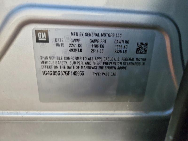 2016 Buick Lacrosse მანქანა იყიდება აუქციონზე, vin: 1G4GB5G37GF145965, აუქციონის ნომერი: 77283875