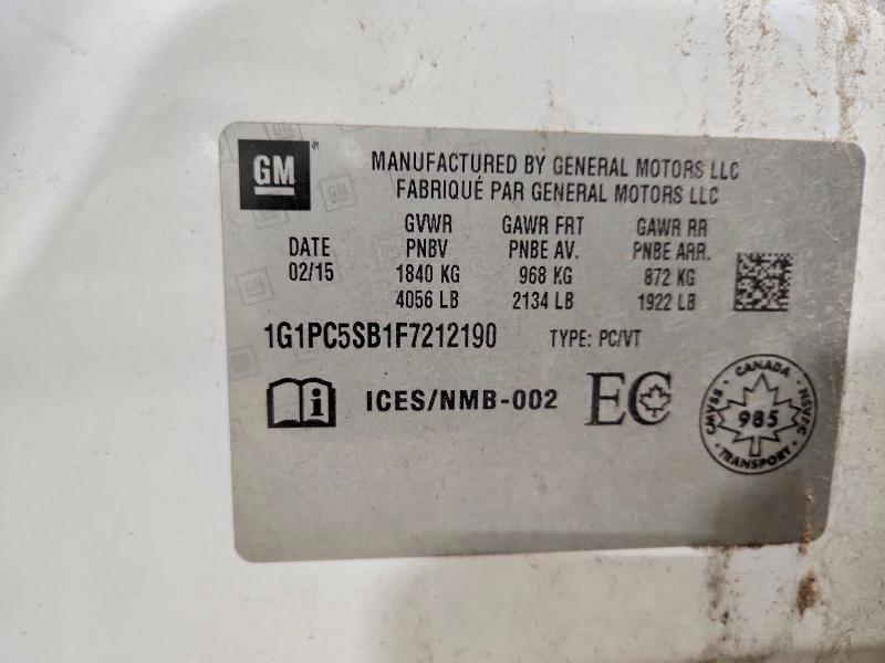 Продажа на аукционе авто 2015 Chevrolet Cruze, vin: 1G1PC5SB1F7212190, номер лота: 75653695