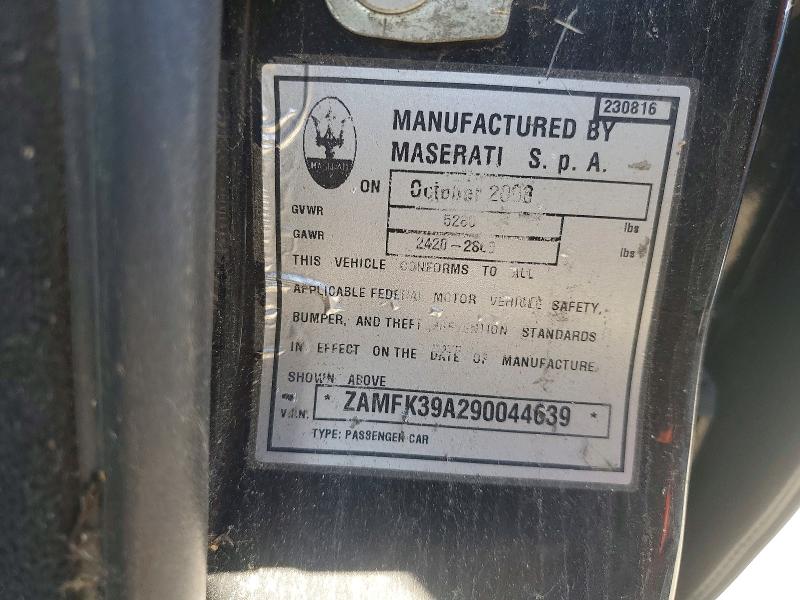 75790775 :رقم المزاد ، ZAMFK39A290044639 vin ، 2009 Maserati Quattropor مزاد بيع