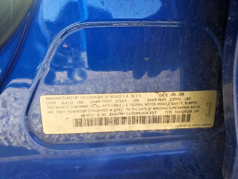 Продаж на аукціоні авто 2009 Volkswagen Jetta, vin: 3VWPM71K09M264337, номер лоту: 76342885
