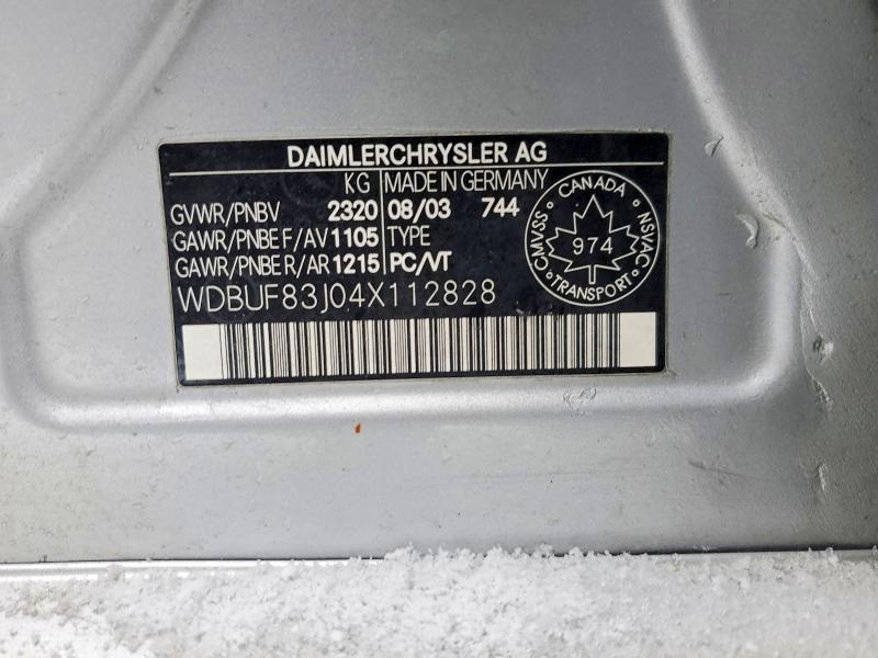 2004 Mercedes-benz E მანქანა იყიდება აუქციონზე, vin: WDBUF83J04X112828, აუქციონის ნომერი: 76794335