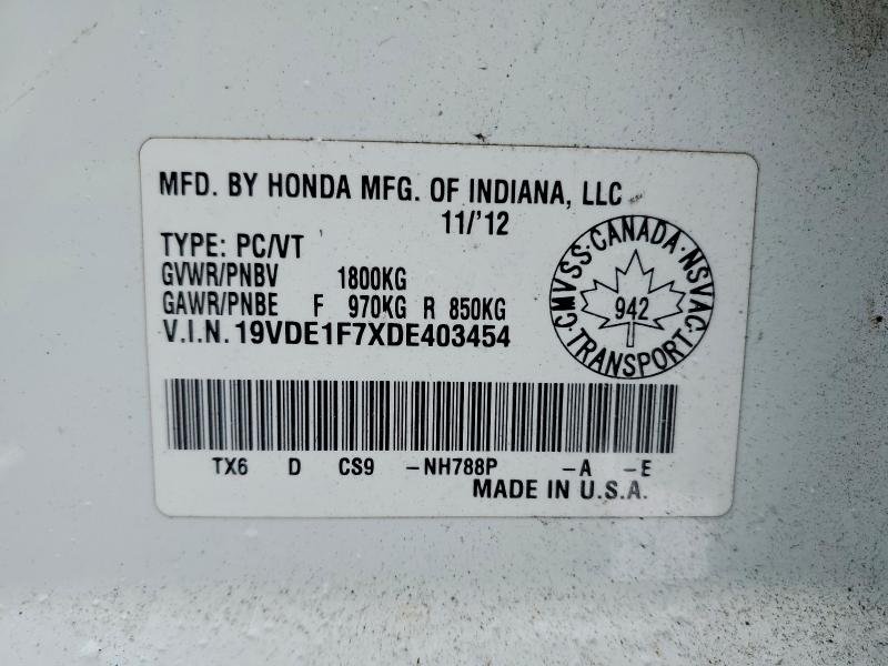 Продаж на аукціоні авто 2013 Acura Ilx, vin: 19VDE1F7XDE403454, номер лоту: 75461315