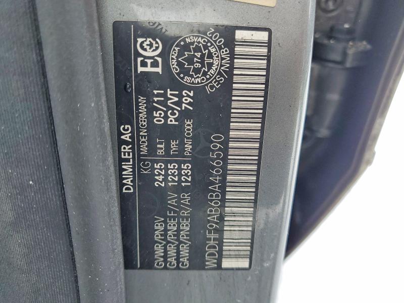 2011 Mercedes-benz E მანქანა იყიდება აუქციონზე, vin: WDDHF9AB6BA466590, აუქციონის ნომერი: 74840835