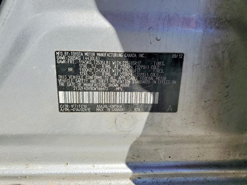 Продаж на аукціоні авто 2012 Toyota Rav 4, vin: 2T3ZF4DV9CW144472, номер лоту: 79448755