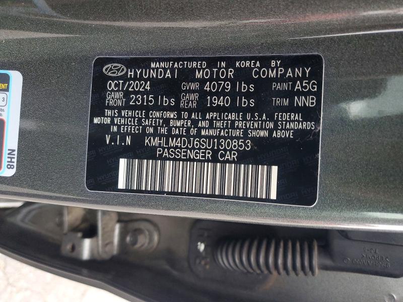 76823975 :رقم المزاد ، KMHLM4DJ6SU130853 vin ، 2025 Hyundai Elantra مزاد بيع