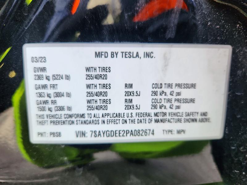 78444865 :رقم المزاد ، 7SAYGDEE2PA082674 vin ، 2023 Tesla Model Y مزاد بيع