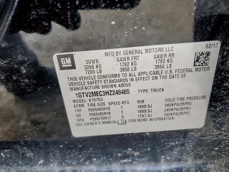 Продаж на аукціоні авто 2017 Gmc Sierra, vin: 1GTV2MEC3HZ248485, номер лоту: 78960335