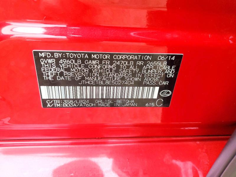 Aukcja sprzedaży 2014 Lexus Gs, vin: JTHCE1BL8E5027404, numer aukcji: 76916945
