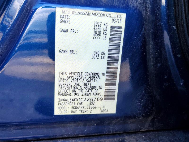 Aukcja sprzedaży 2018 Nissan Altima, vin: 1N4AL3APXJC226769, numer aukcji: 79164565