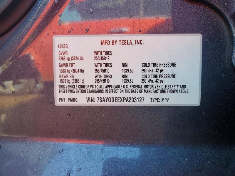 77596245 :رقم المزاد ، 7SAYGDEEXPA203127 vin ، 2023 Tesla Model Y مزاد بيع