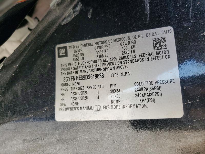 Продаж на аукціоні авто 2013 Cadillac Srx, vin: 3GYFNHE39DS619833, номер лоту: 76605445