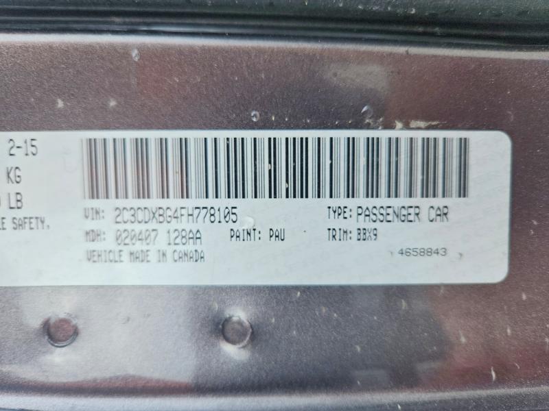 Продажа на аукционе авто 2015 Dodge Charger, vin: 2C3CDXBG4FH778105, номер лота: 78535075