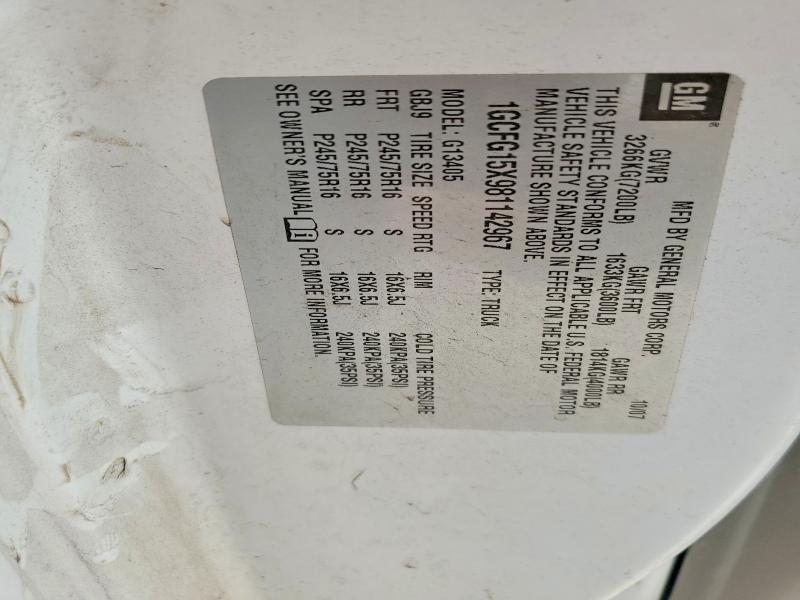 Aukcja sprzedaży 2008 Chevrolet Express G1500, vin: 1GCFG15X981142967, numer aukcji: 78847075
