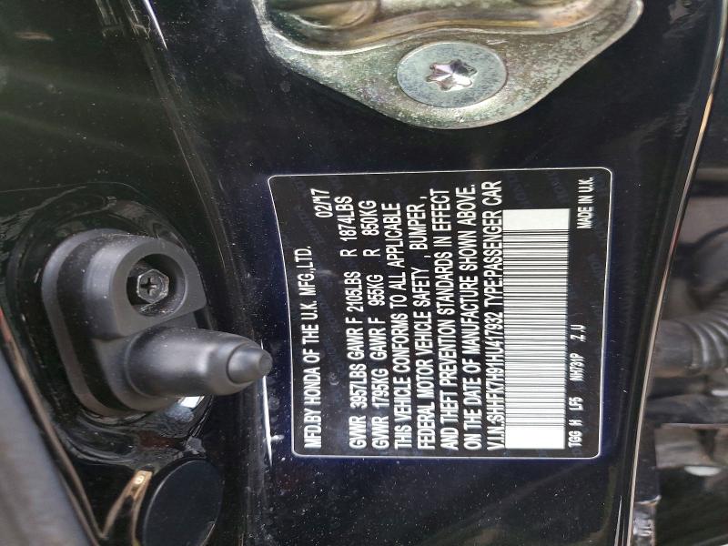Продажа на аукционе авто 2017 Honda Civic, vin: SHHFK7H91HU417932, номер лота: 78452575