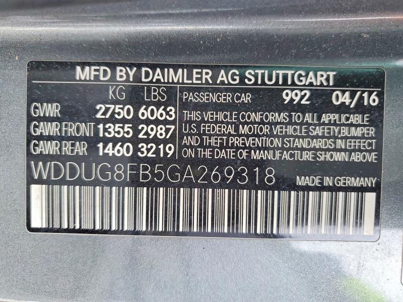 2016 Mercedes-benz S მანქანა იყიდება აუქციონზე, vin: WDDUG8FB5GA269318, აუქციონის ნომერი: 76146895