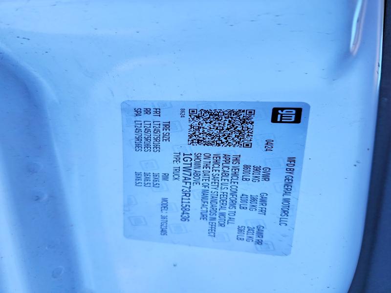 78504065 :رقم المزاد ، 1GTW7AF73R1158436 vin ، 2024 Gmc Savana مزاد بيع