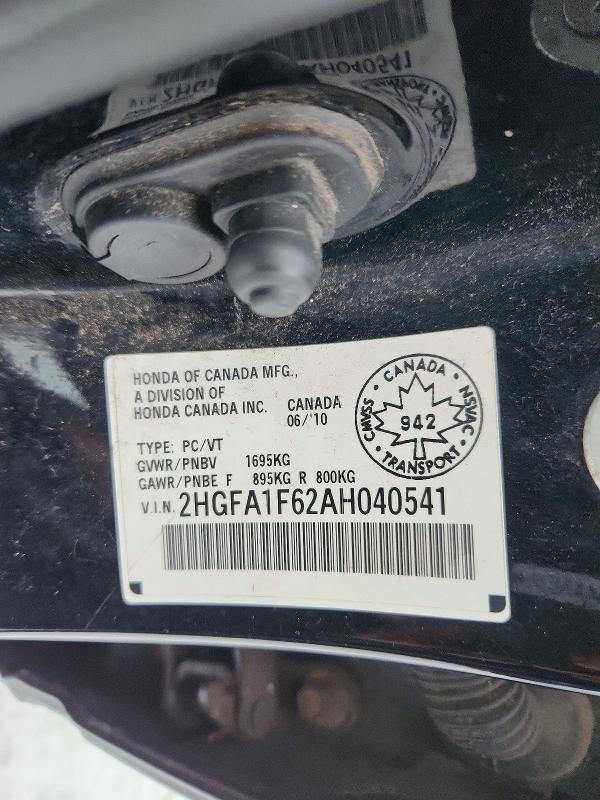 Aukcja sprzedaży 2010 Honda Civic, vin: 2HGFA1F62AH040541, numer aukcji: 76246745