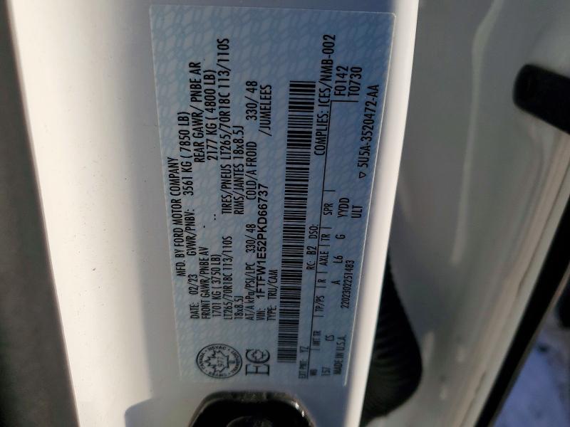 Продажа на аукционе авто 2023 Ford F150, vin: 1FTFW1E52PKD66737, номер лота: 74776915