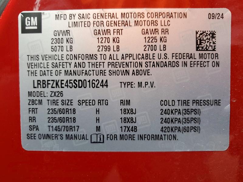 Aukcja sprzedaży 2025 Buick Envision, vin: LRBFZKE45SD016244, numer aukcji: 76470735