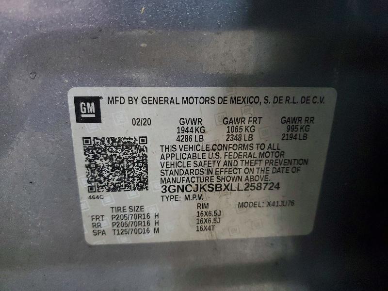 Продажа на аукционе авто 2020 Chevrolet Trax, vin: 3GNCJKSBXLL258724, номер лота: 76458065