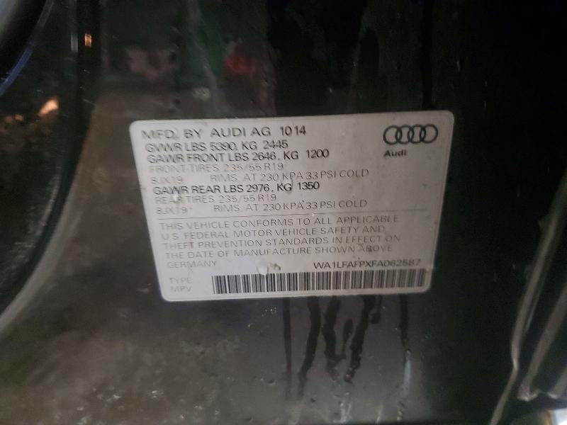 Aukcja sprzedaży 2015 Audi Q5, vin: WA1LFAFPXFA062587, numer aukcji: 75209225
