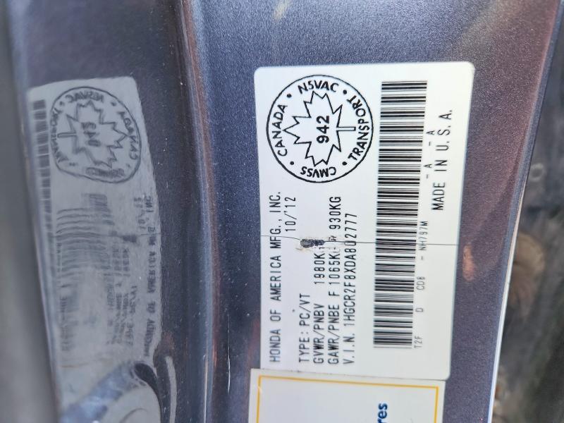 Продаж на аукціоні авто 2013 Honda Accord, vin: 1HGCR2F8XDA802777, номер лоту: 78723735