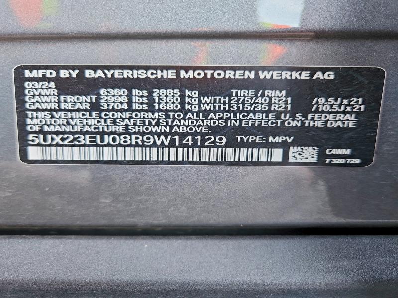 Продаж на аукціоні авто 2024 Bmw X5, vin: 5UX23EU08R9W14129, номер лоту: 76903375