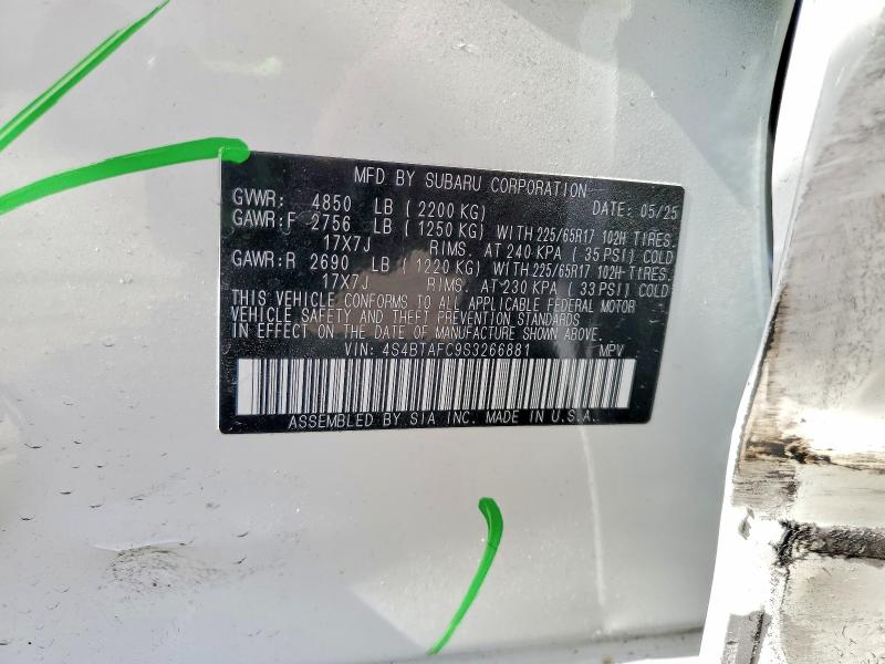 Aukcja sprzedaży 2025 Subaru Outback, vin: 4S4BTAFC9S3266881, numer aukcji: 76612895