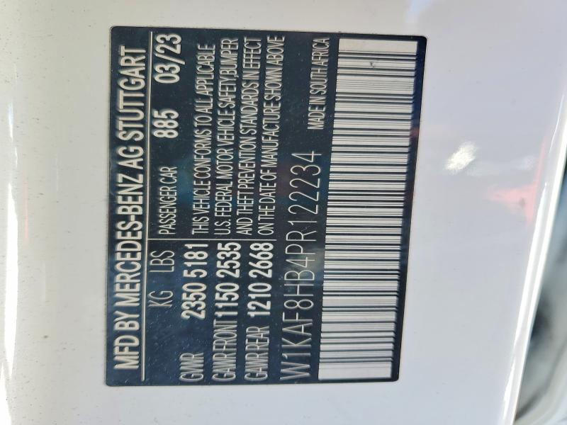Aukcja sprzedaży 2023 Mercedes-benz C, vin: W1KAF8HB4PR122234, numer aukcji: 76463555