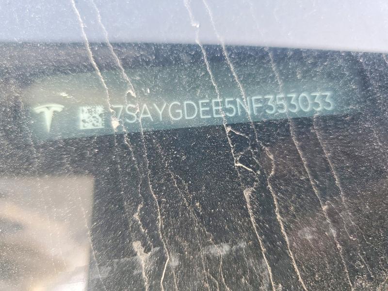 75941515 :رقم المزاد ، 7SAYGDEE5NF353033 vin ، 2022 Tesla Model Y مزاد بيع
