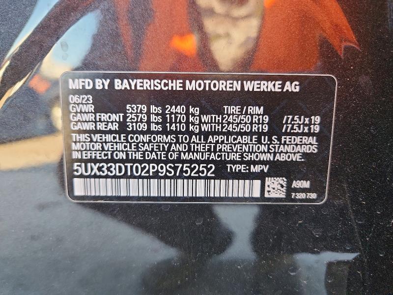 79276415 :رقم المزاد ، 5UX33DT02P9S75252 vin ، 2023 Bmw X4 مزاد بيع