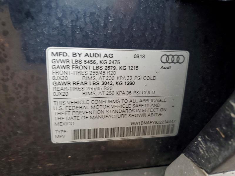 Продажа на аукционе авто 2018 Audi Q5, vin: WA1BNAFY8J2234447, номер лота: 78801005