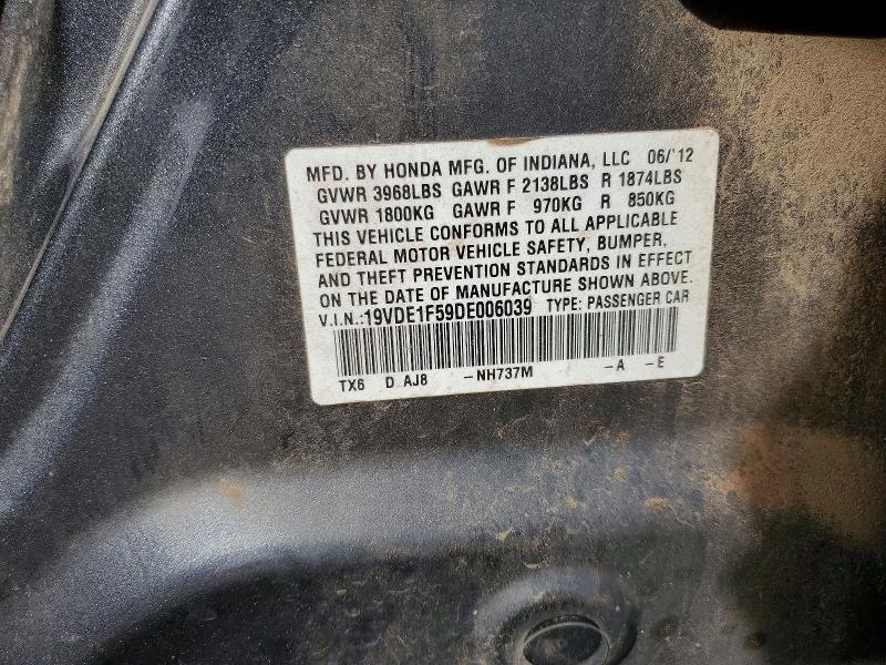 Auction sale of the 2013 Acura Ilx, vin: 19VDE1F59DE006039, lot number: 78670335