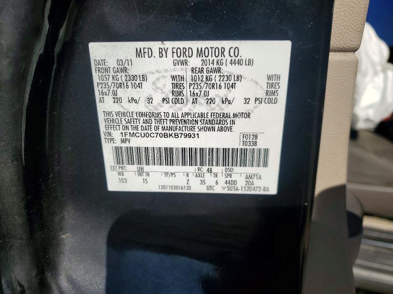 Продаж на аукціоні авто 2011 Ford Escape, vin: 1FMCU0C70BKB79931, номер лоту: 76516015