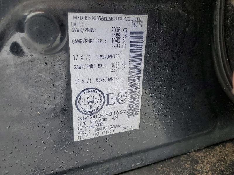 Продаж на аукціоні авто 2015 Nissan Rogue, vin: 5N1AT2MT1FC891687, номер лоту: 76399475