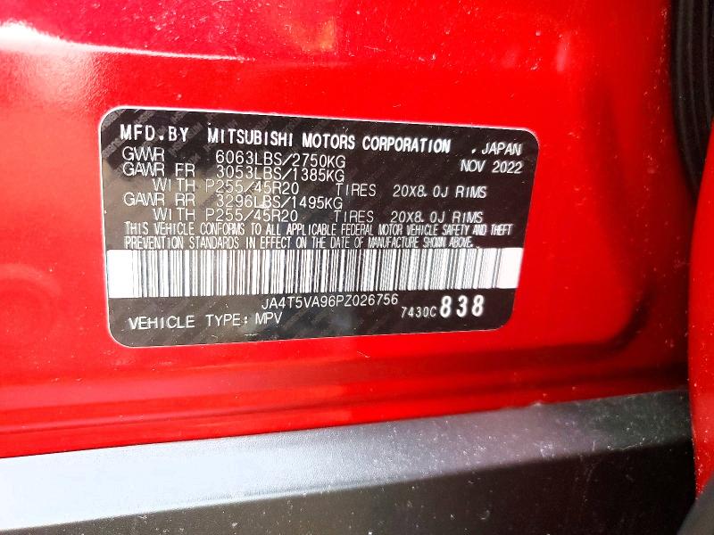 Продаж на аукціоні авто 2023 Mitsubishi Outlander, vin: JA4T5VA96PZ026756, номер лоту: 77692625